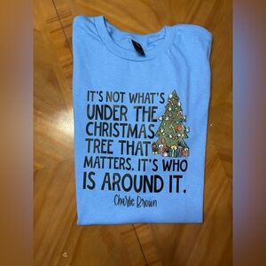 NEW 🎄 Charlie Brown Blue Christmas Graphic T-Shirt